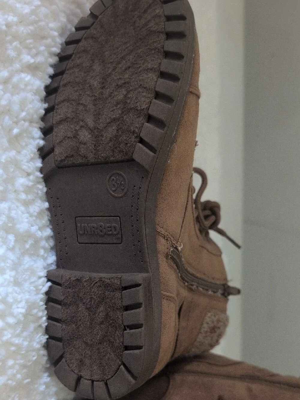 Girl's Brown Faux-Suede Lace-Up Winter Boot